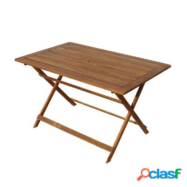 Mesa plegable rectangular 125 x 80 cm madera tropical acacia
