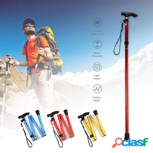 Metal folding cane walking sticks adjustable height non slip