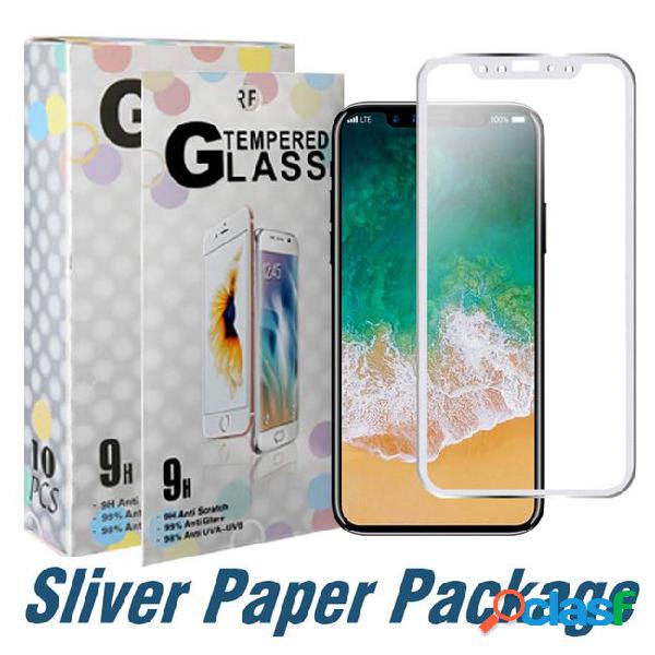 Metal rim tempered glass for iphone x screen protective