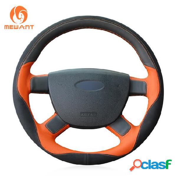 Mewant 3d design orange with black leather steering wheel
