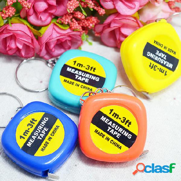 Mini measure tape 1m portable tape plastic with keychains
