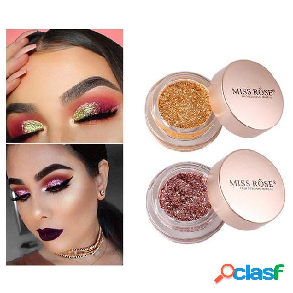Miss rose 10 colors glitter eyeshadow non-smudge lustre