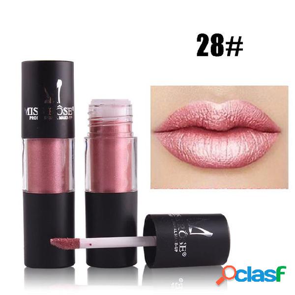 Miss rose 12 color shiny shimmer lipgloss makeup waterproof