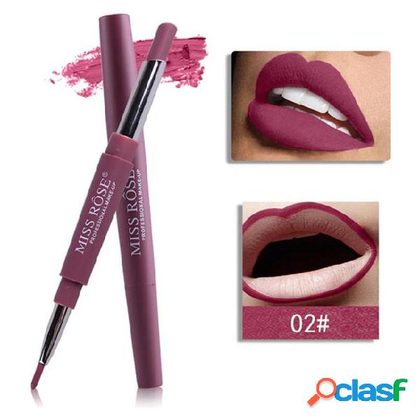 Miss rose 14 color double-end lipsticks lasting lipliner