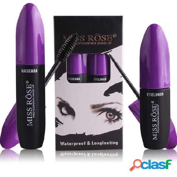 Miss rose 2 pcs waterproof mascara volume express 3d makeup