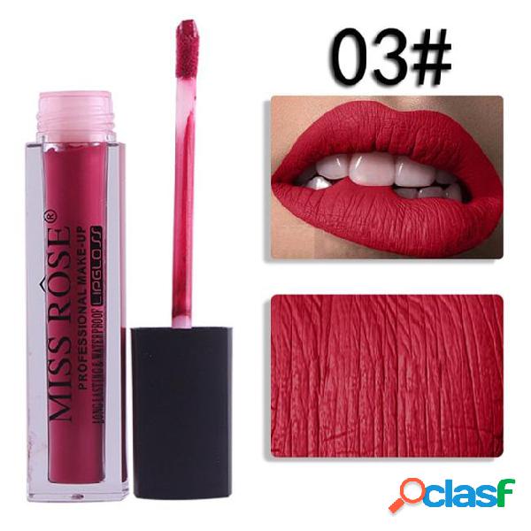 Miss rose 24 colors square tube matte lip gloss moisturizer