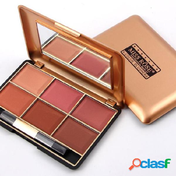 Miss rose 6 colors blush palette with 4 color style with