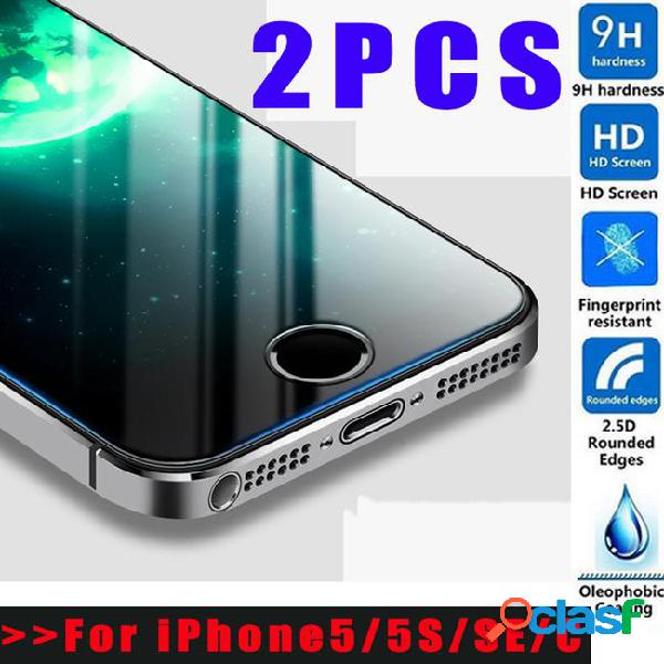 Mllse 2pcs 9h 2.5d tempered glass for 5 5s se 5c screen