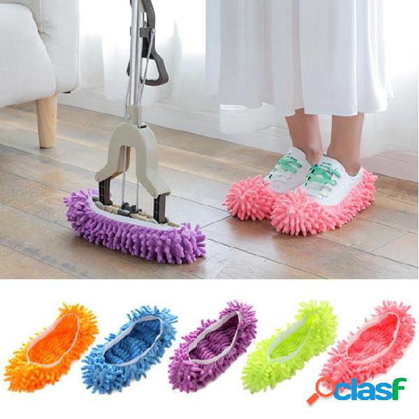 Mop slipper bathroom floor shoes covers solid dust cleaner