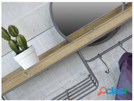 Mueble Auxiliar HOGAR Y MÁS Madera Natural Y Acero Factory