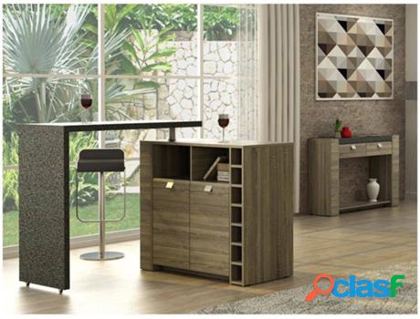 Mueble de Bar VENTE UNIQUE Meteorite (Gris, Marrón - Madera