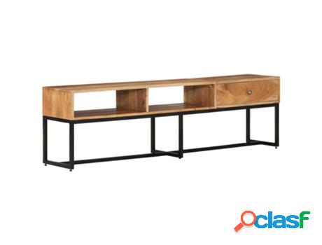 Mueble de TV VIDAXL (Marrón - Madera de Acacia - 160 x 30 x