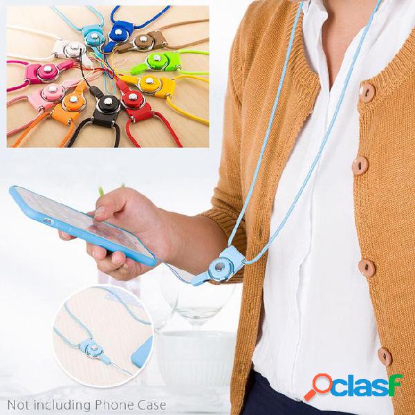 Multi-function mobile phone lanyards 2 in1 rotatable button