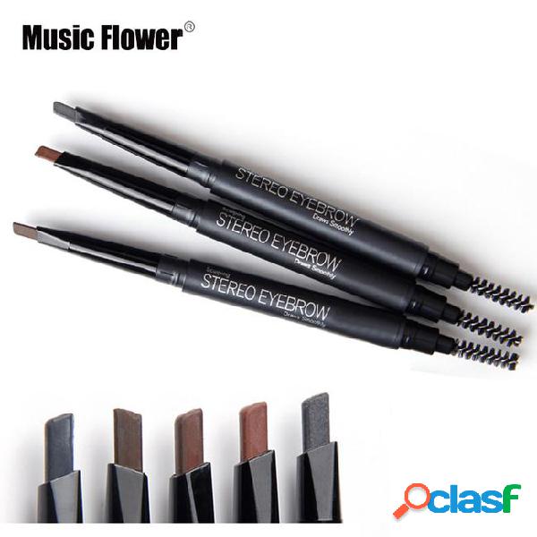 Music flower automatic eyebrow pencil with brush tool 5