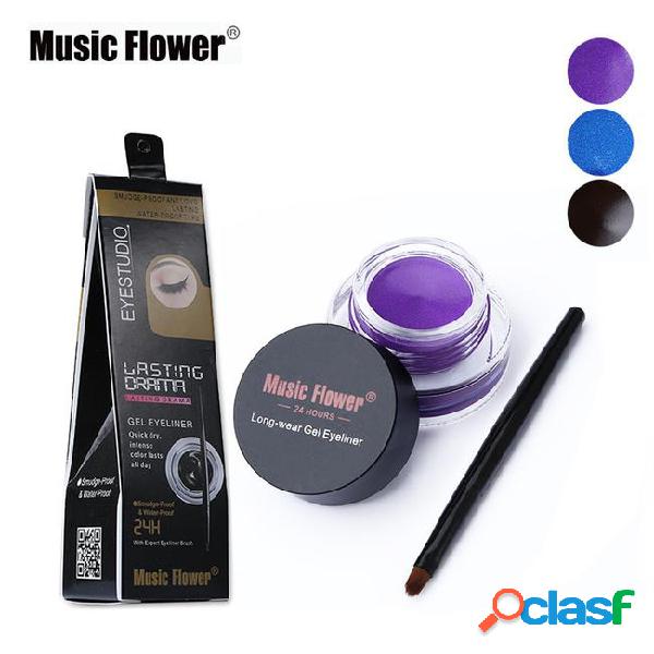 Music flower brand black waterproof eyeliner gel makeup