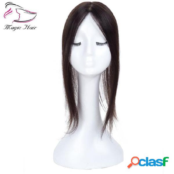 Natural black remy hair women topper for women free part