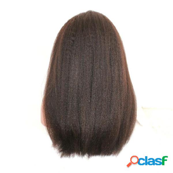 Natural color kinky straight wig for black white woman remy