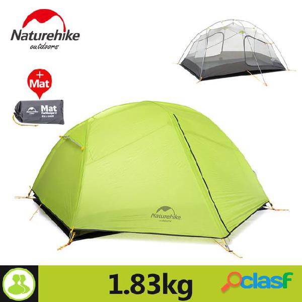 Naturehike 2 person camping tent 2 colors 20d silicone