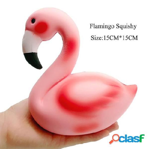 New 10pcs 15cm cute pink flamingo cartoon squishy jumbo slow