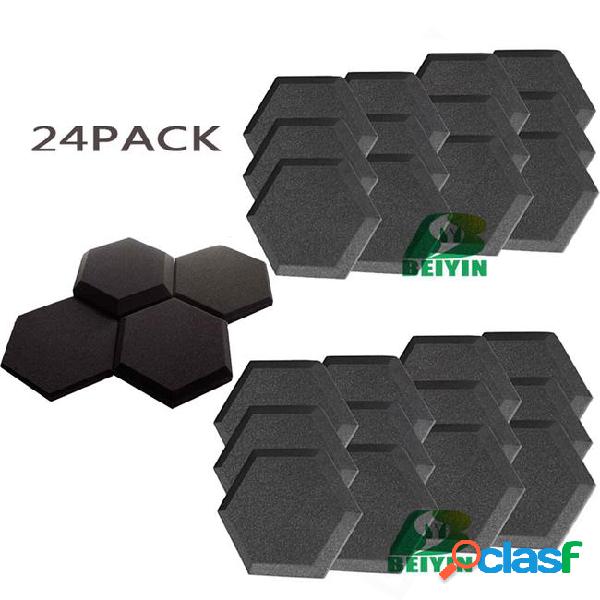 New 24pcs hexagon high-density fireproof acoustic panel