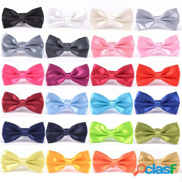 New adult bow tie polyester double light pure color men