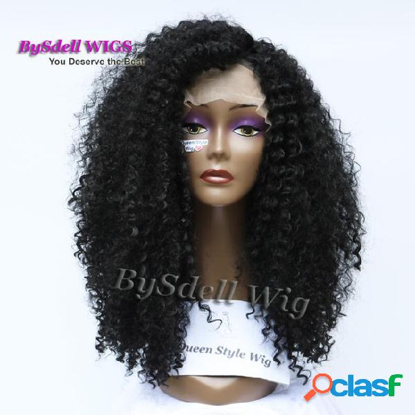 New arrival african kinky curly hairstyle front lace wig