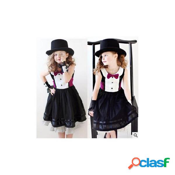 New arrival bow tie dress for girls kids costumes clothing