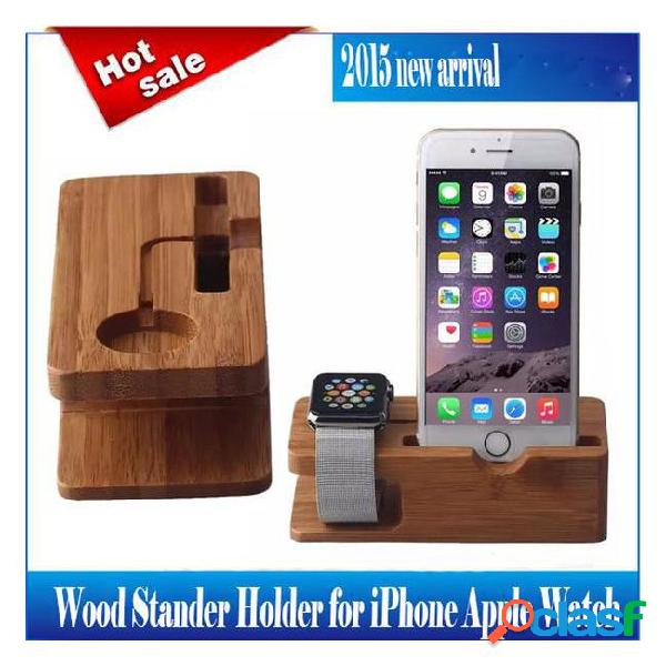 New arrivals apple watch iphone wooden bamboo charging stand