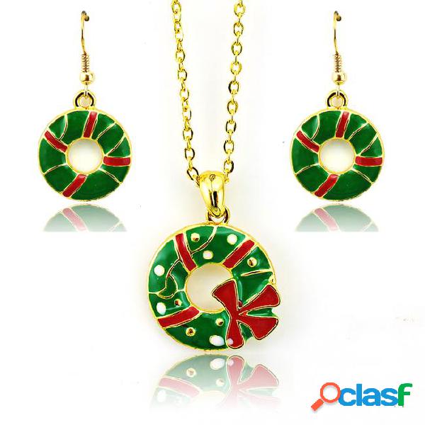 New arrivals jewelry sets fashion green christmas circle