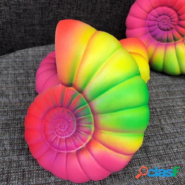 New jumbo kawaii squishy rainbow beach conch shell super