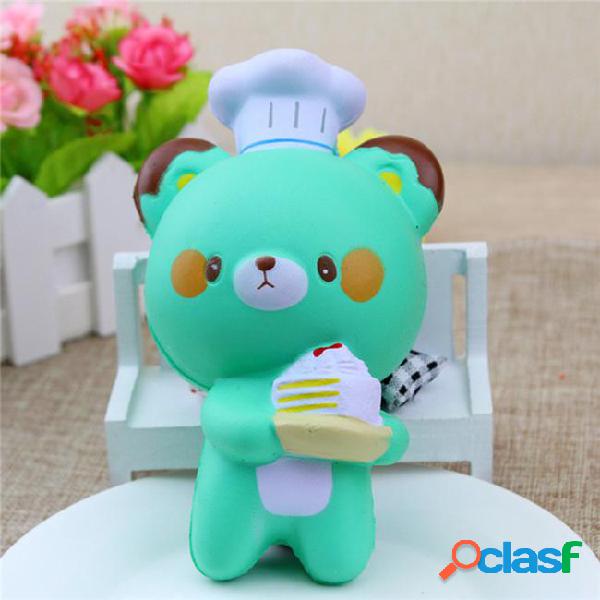 New jumbo squishy slow rising cute chef bear panda pendant