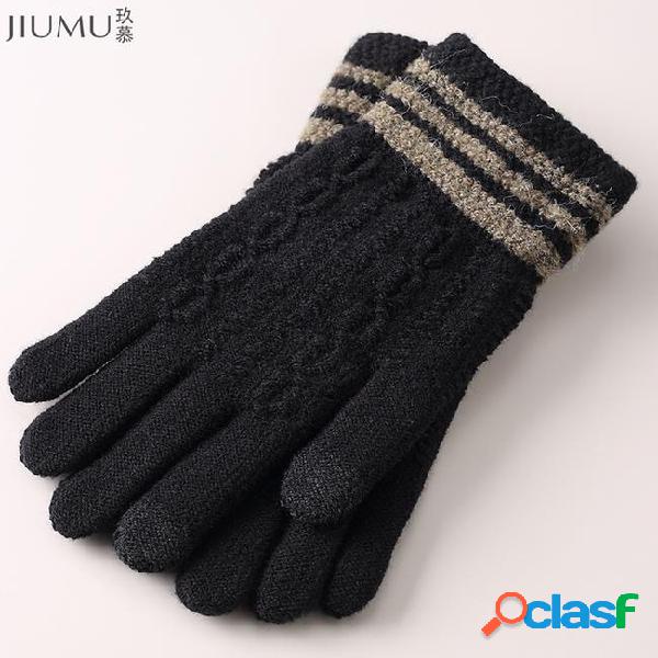 New knitted gloves for women men winter warm screen sense
