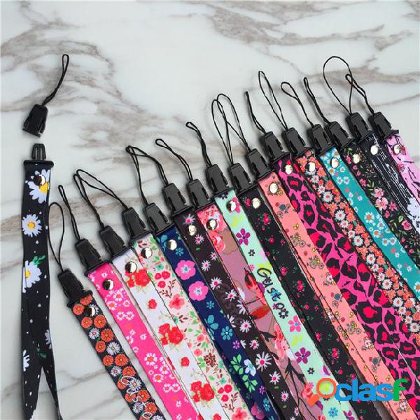 New lanyards flower neck strap for id pass card badge gym