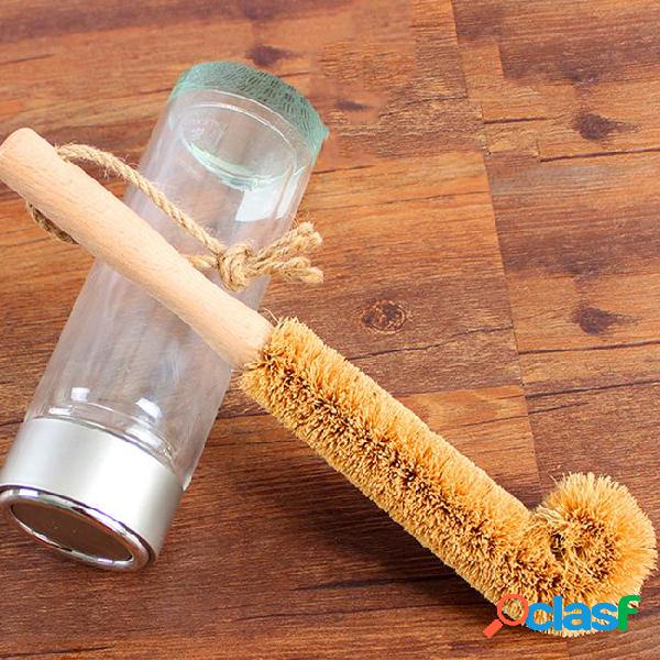 New long handle natural coconut palm brush palm cup brushs