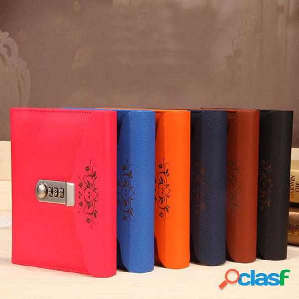 New personal diary with lock code leather notebook paper 100