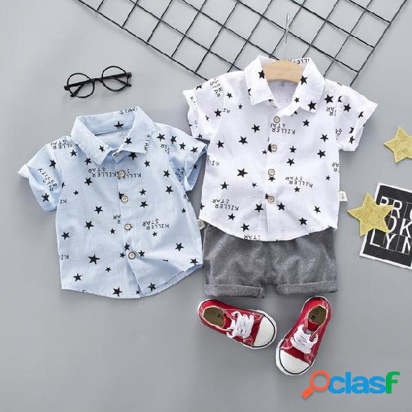 New summer baby boy casual clothes infant star shirt pants