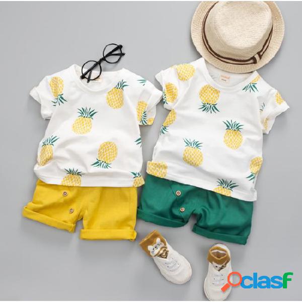 New summer baby boys clothes suits infant cotton pineapple