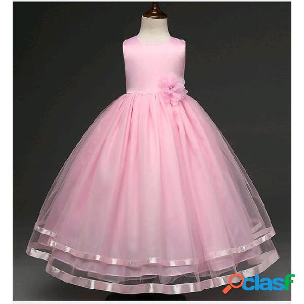 New wedding dresses for kids small girls puffy solid color