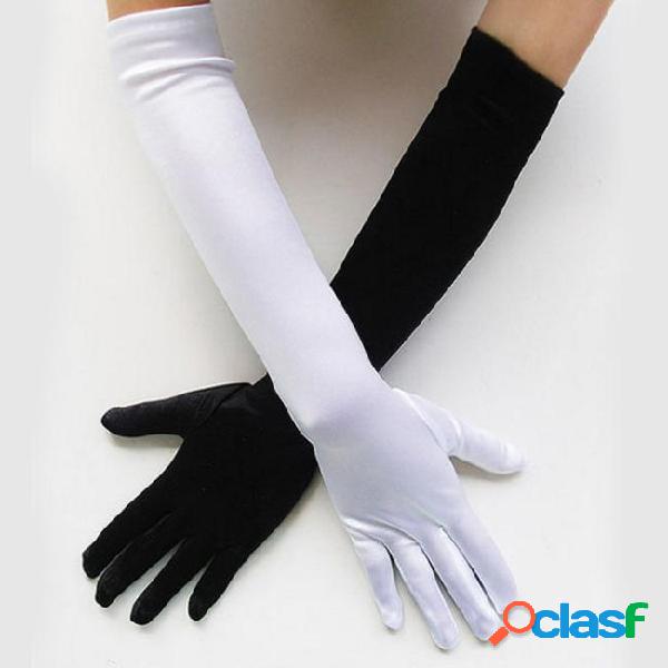 New women flapper gloves opera/elbow/wrist satin finger long