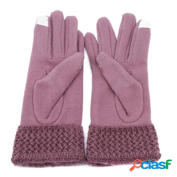 New women winter warm mittens gloves female full fingers