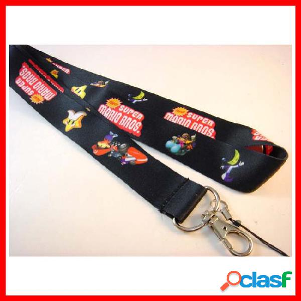 Newest 50pcs/lot super mario racing neck straps black