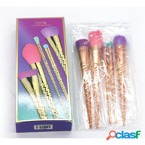 Newest tarte makeup brush set brushes tools gold coloful
