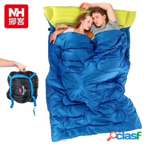 Nh couple double sleeping bag with pillows outdoor camping
