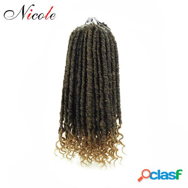 Nicole goddess faux locs crochet ombre curly braiding hair