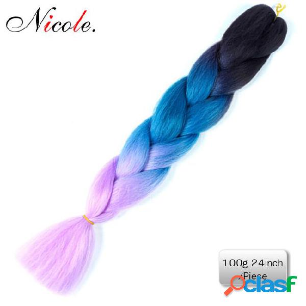 Nicole hair 24inch 100g ombre synthetic braiding hair