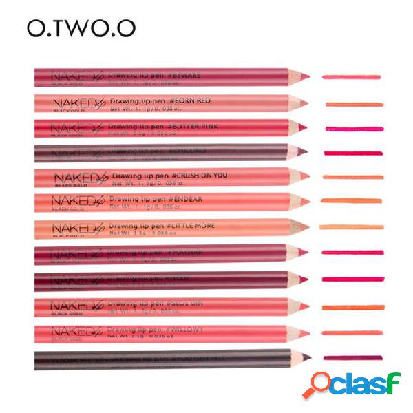 O.two.o 12color lip liner set natural matte long-lasting