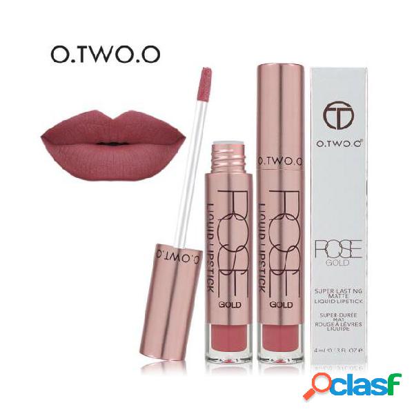 O.two.o 12colors/lot velvet matte lip gloss easy to wear