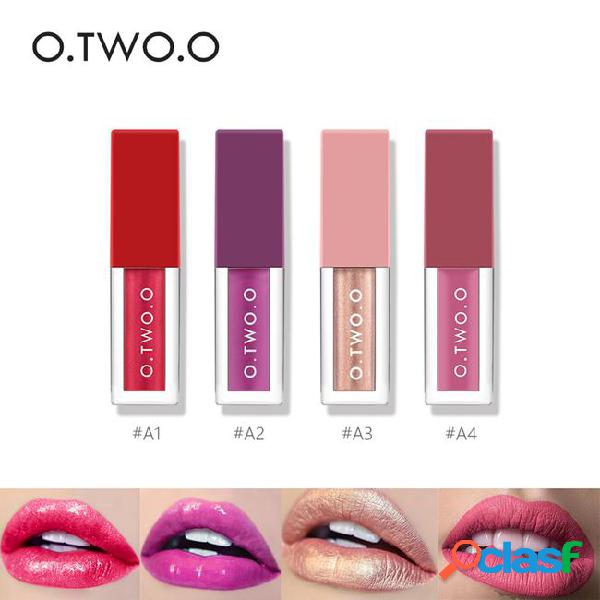 O.two.o 4 colors matte shimmering liquid lip gloss set long