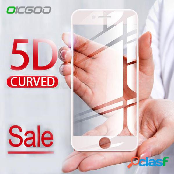 Oicgoo 5d tempered glass for x 7 8 glass 6 6s plus screen