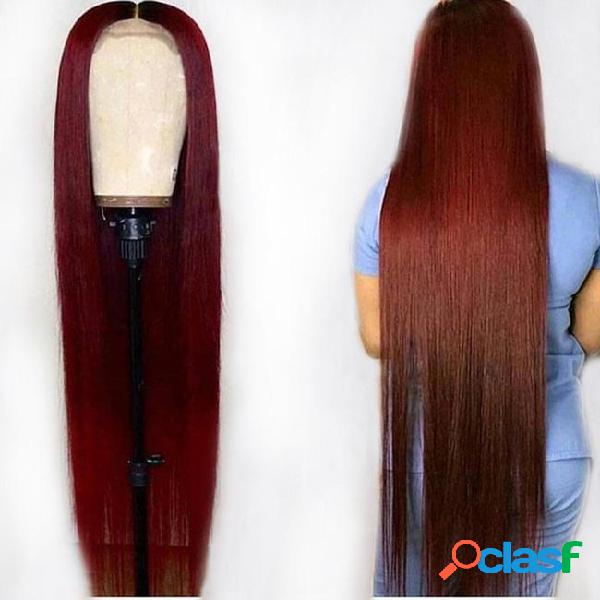 Ombre 1b 99j burgundy red colored 13*6 lace front human hair